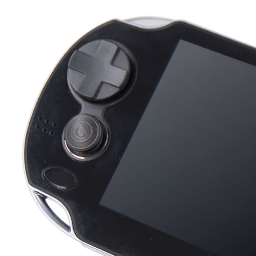 CYBER・アナログカバーキット（PS Vita用）〈ブラック〉をPS Vita本体に装着した図