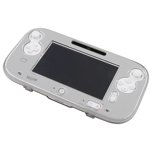 CYBER・プロテクトケース（Wii U用）〈クリアブラック〉Wii U GamePad（shiro）に装着