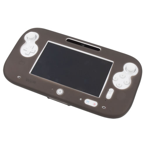 CYBER・シリコンジャケット（Wii U用）〈クリアブラック〉ii U GamePadに装着