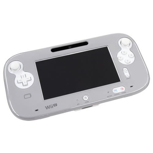 CYBER・フロントカバー スリム（Wii U用）〈クリアブラック〉Wii U GamePadに装着