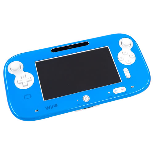 CYBER・フロントカバー スリム（Wii U用）〈クリア・ブルー〉Wii U GamePadに装着