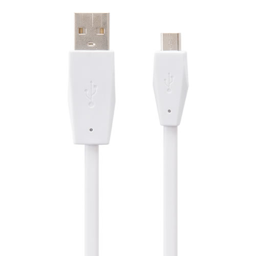 CYBER・USBコントローラー充電フラットケーブル 4m（PS4用）〈ホワイト〉