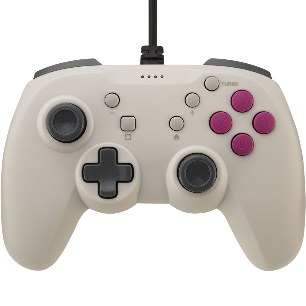 CYBER・レトロスタイルゲームパッド4B 有線タイプ（Switch2／Switch用）レトログレー