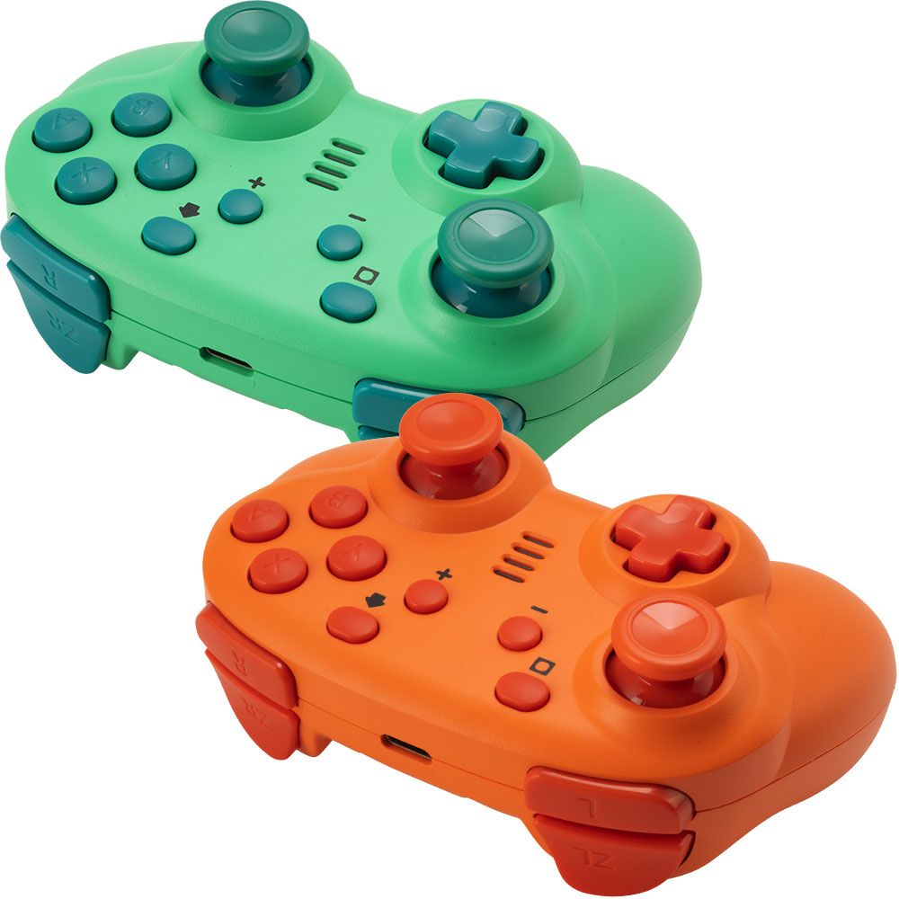 CYBER・ジャイロコントローラー ミニ 無線タイプ（Switch2／Switch用）エメラルド／オレンジ