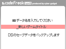 DSデータセーブ画面