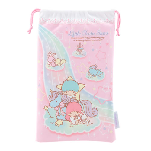 サンリオ ゲーム機用クリーナー巾着（3DS LL用）〈リトルツインスターズ（キキララ） ピンク〉