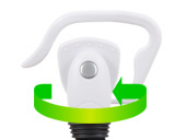 イヤーフックは差し替えて左右の耳で使用可能！