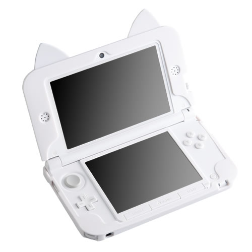 CYBER・シリコンカバー ねこにゃん DX（3DS LL用）〈ミケ〉〈はち〉装着した内側