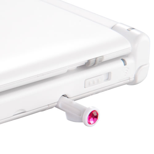 3DS LL本体にピッタリ収納できます！　CYBER・ラインストーンタッチペン（3DS LL用）〈ピンク〉