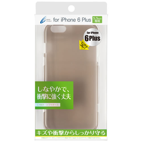 CYBER・ソフトケース（iPhone6 Plus用）〈クリアブラック〉