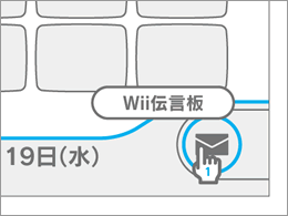 Wii伝言板にカーソルを合わせてリモコンの(A)ボタンを押す